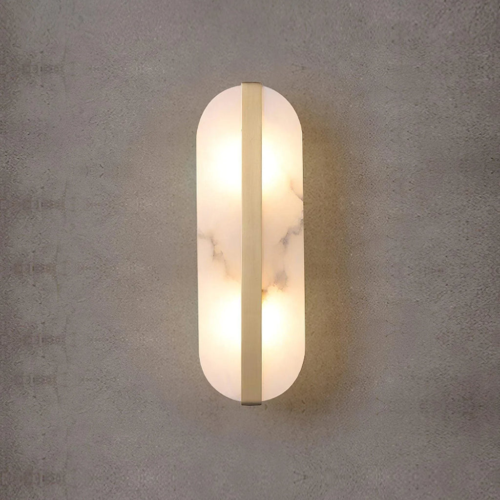 Alabaster Stone Brass Wall Lamp