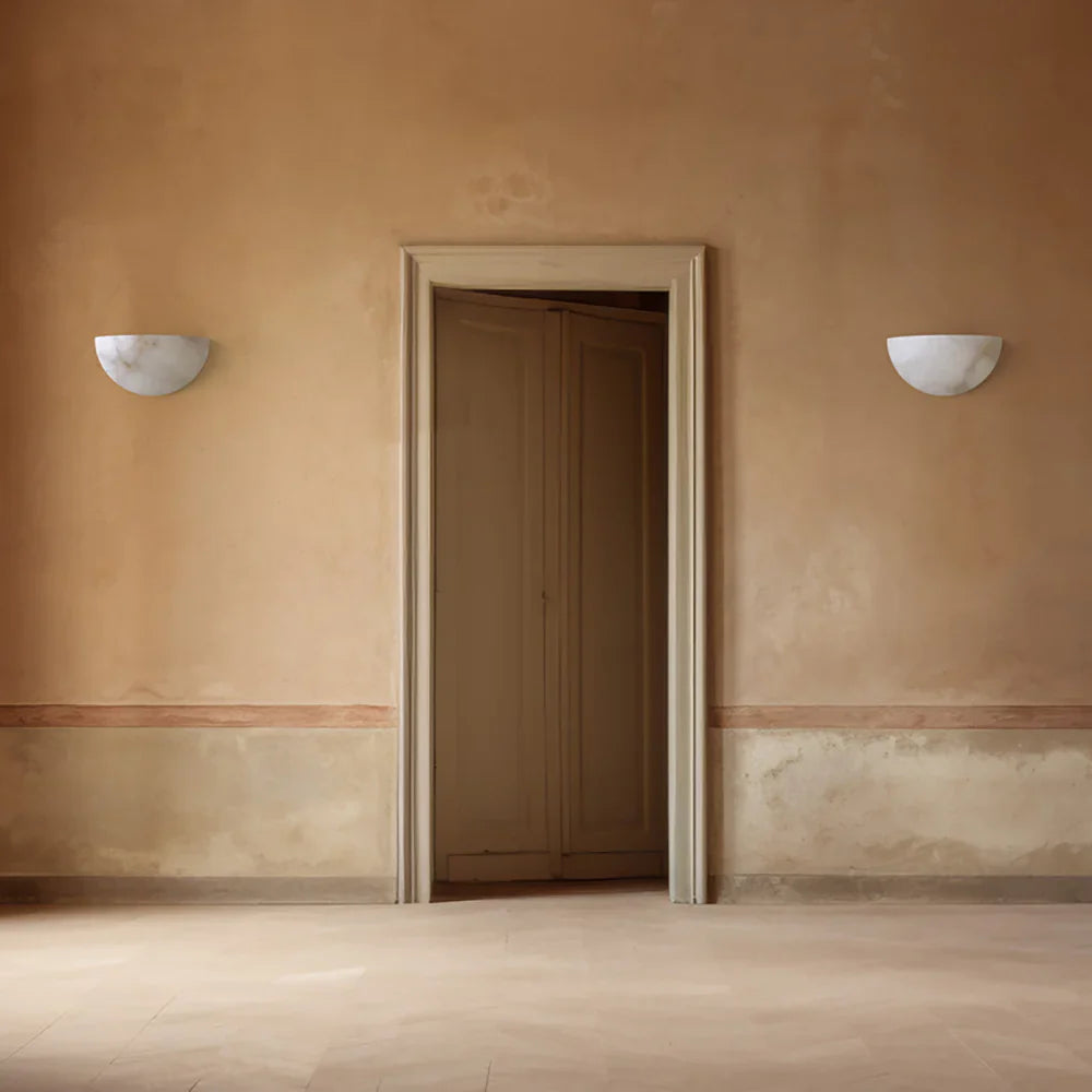 Alabaster Windham Half Bowl Wall Sconce