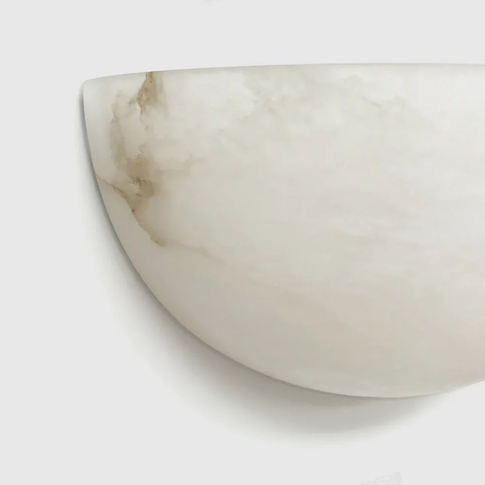 Alabaster Windham Half Bowl Wall Sconce