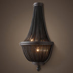 Black Aluminum Chain Wall Sconce