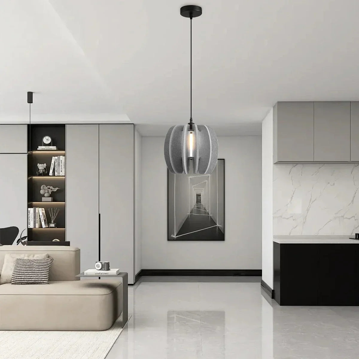 Circular Arc Piece Acoustic Pendant Light