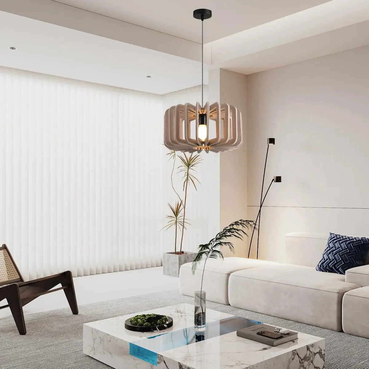 Column Shaped Birdcage Acoustic Pendant Light