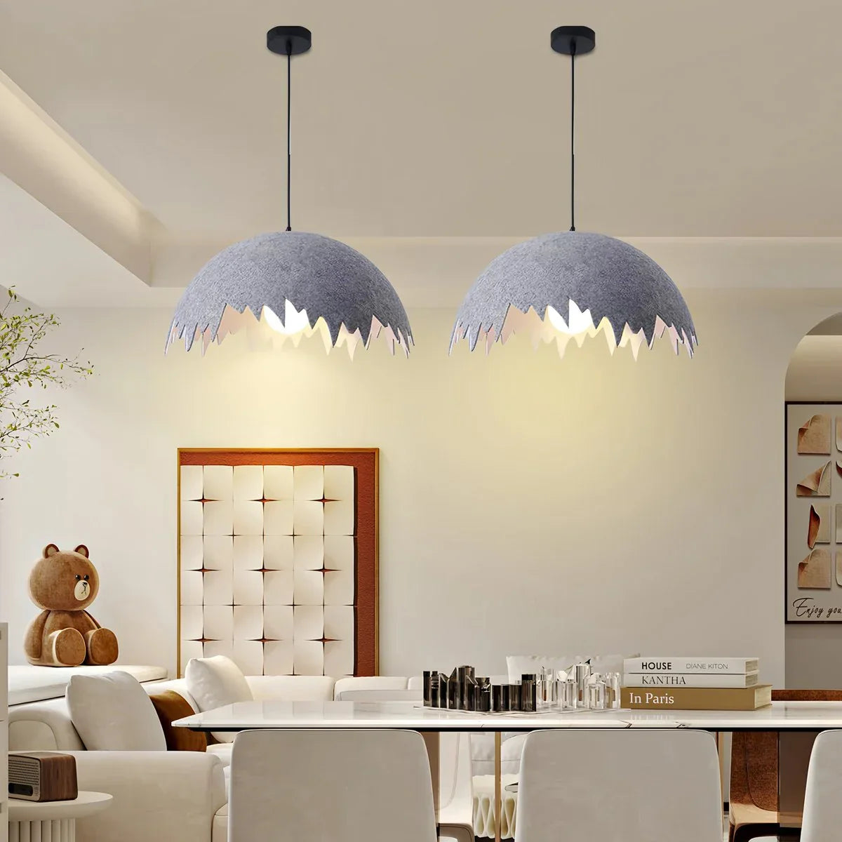 Eggshell Acoustic Pendent Light for Office