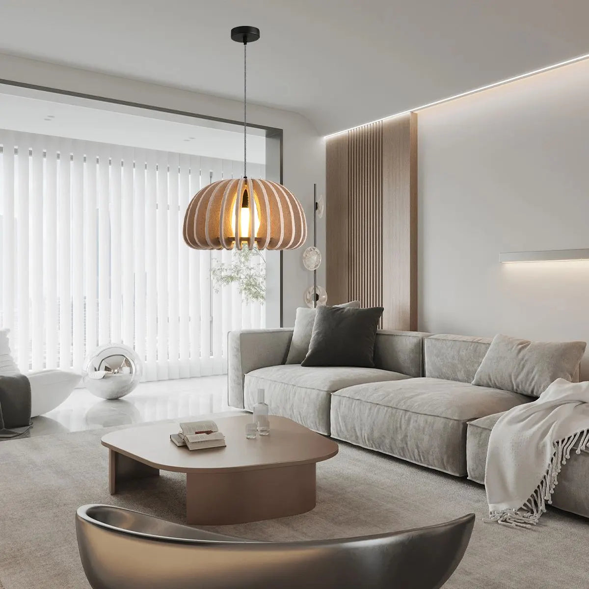 Half Circle Ball Birdcage Acoustic Pendant Light