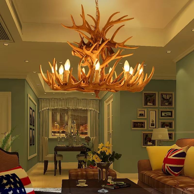 Antler Shape Resin Chandelier for Living Room