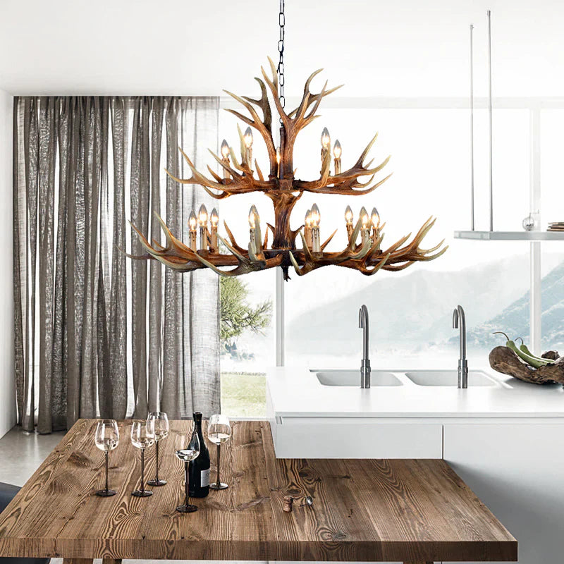 Antler Shape Resin Chandelier for Living Room