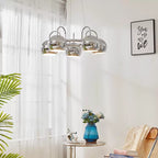 Bauhaus Style Antique Chrome  Chandelier
