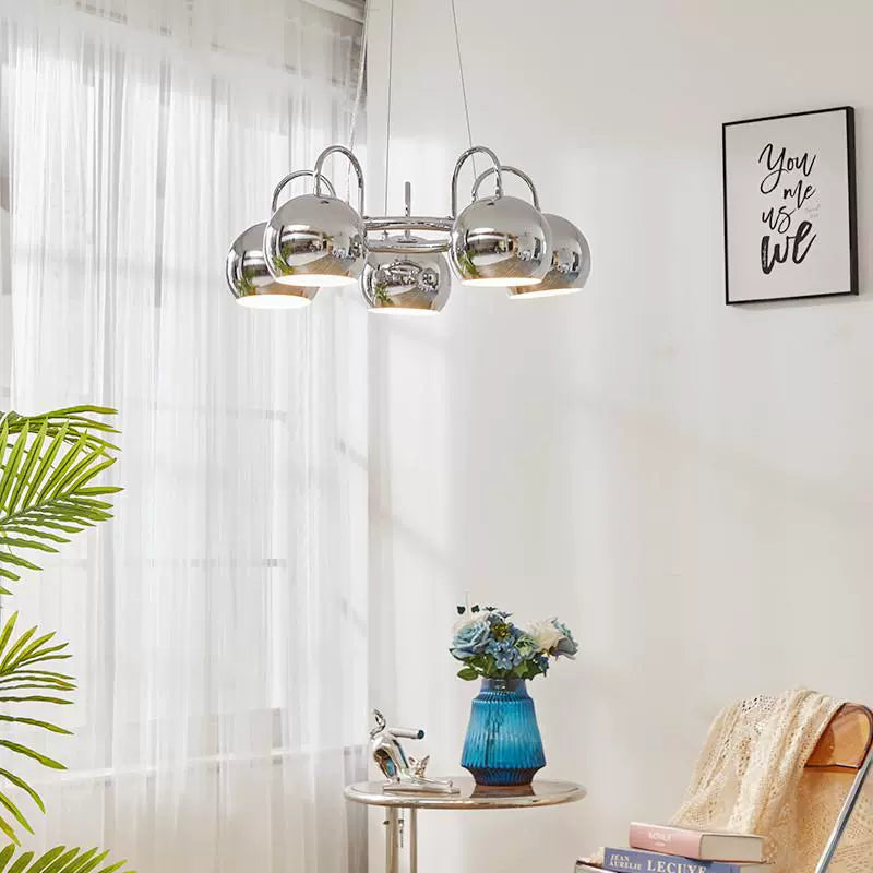 Bauhaus Style Antique Chrome  Chandelier