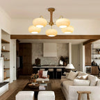 Brass Wooden Persimmon Chandelier