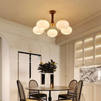 Brass Wooden Persimmon Chandelier