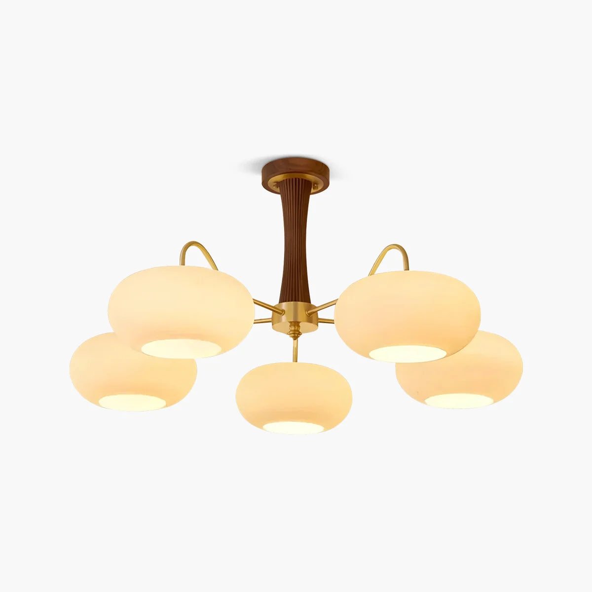 Brass Wooden Persimmon Chandelier