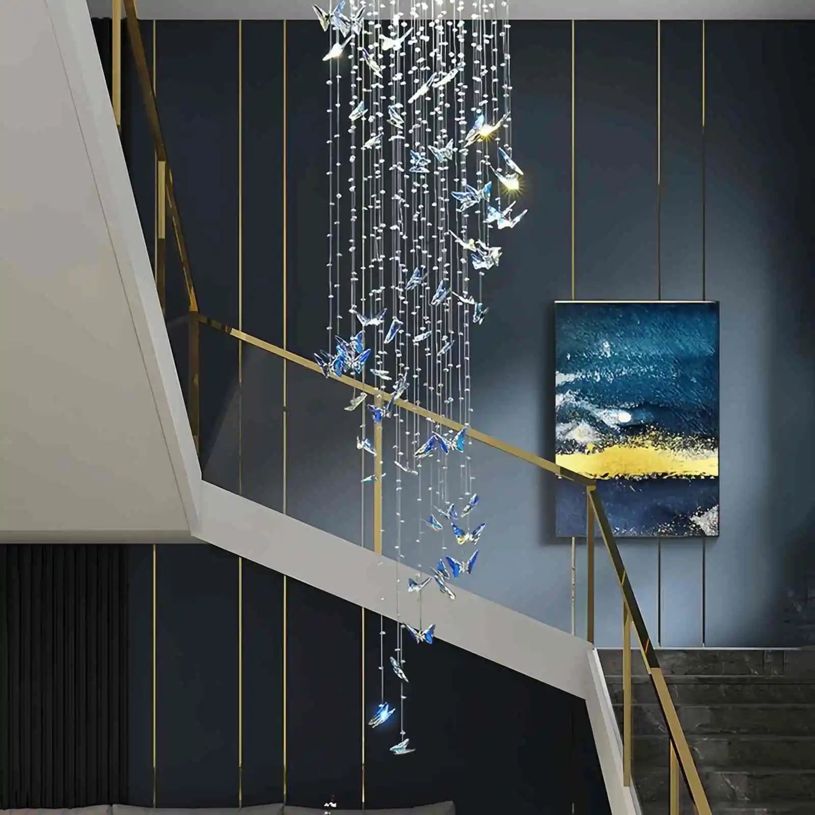 Butterfly Chandelier Hanging Lights for Staircase