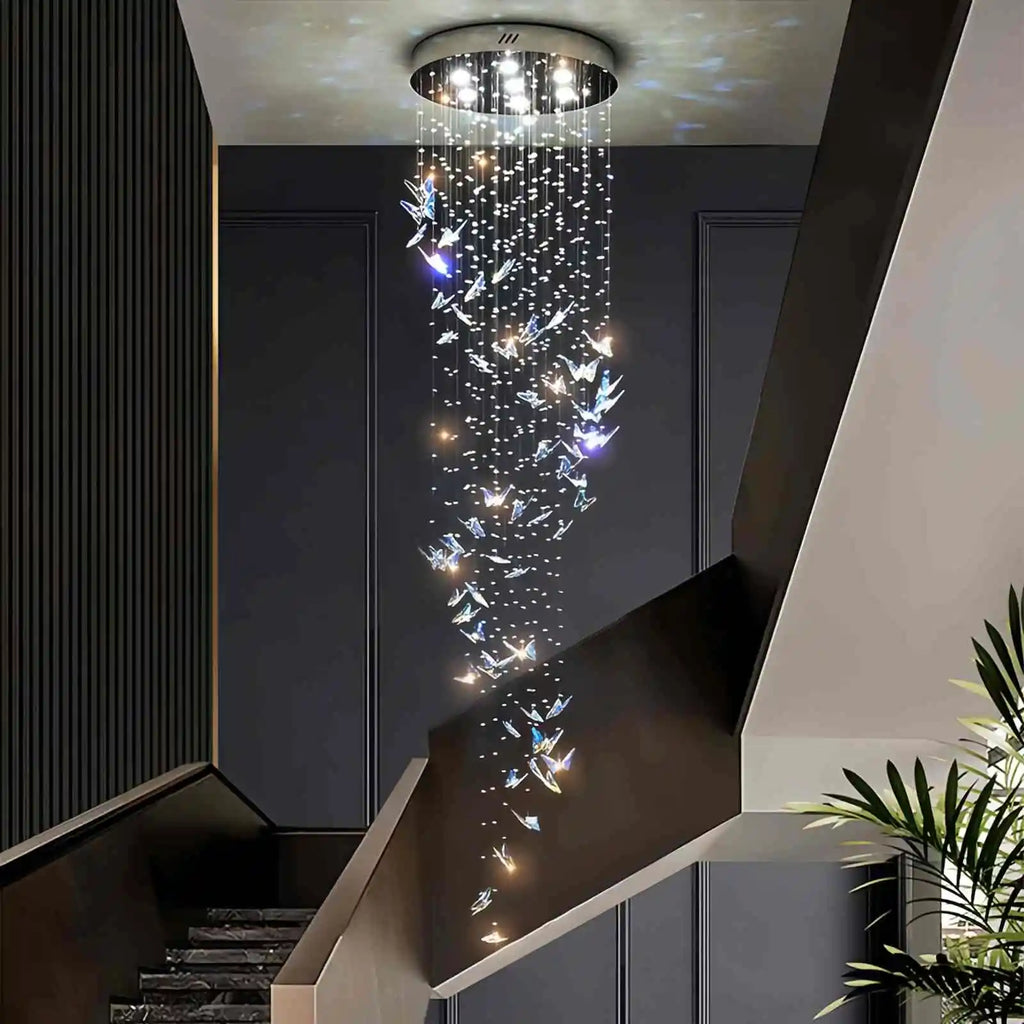 Butterfly Chandelier Hanging Lights for Staircase