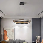 Circular LED Wood Chandelier for Dining Room