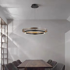Circular LED Wood Chandelier for Dining Room