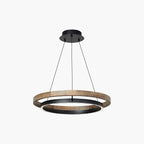 Circular LED Wood Chandelier for Dining Room