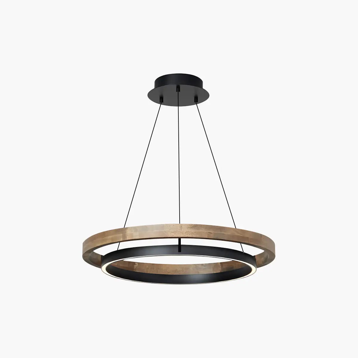 Circular LED Wood Chandelier for Dining Room