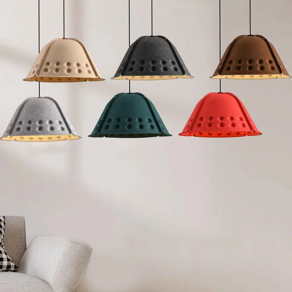 Clock Shaped Hot Pressed Acoustic Pendant Light