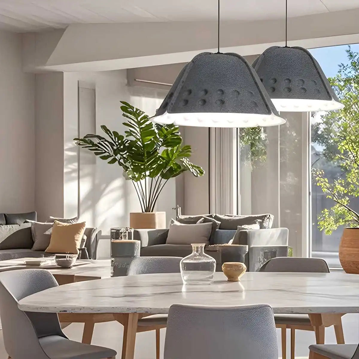 Clock Shaped Hot Pressed Acoustic Pendant Light