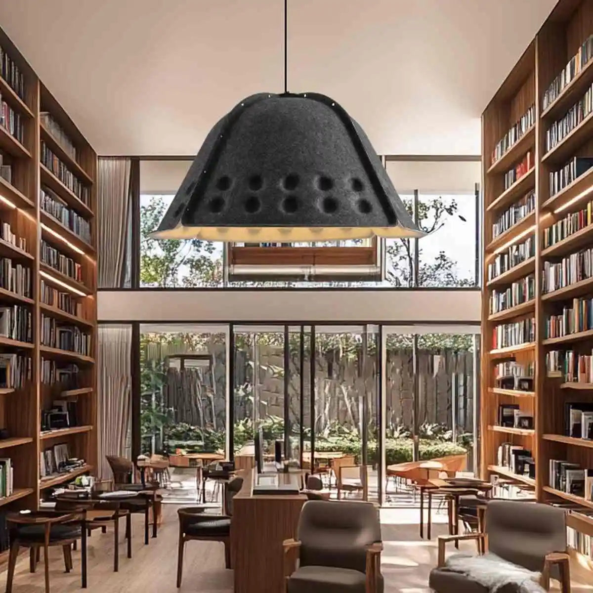 Clock Shaped Hot Pressed Acoustic Pendant Light