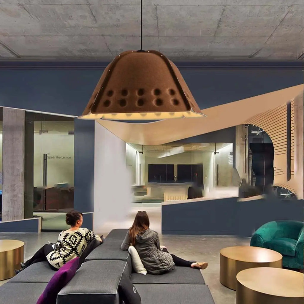 Clock Shaped Hot Pressed Acoustic Pendant Light