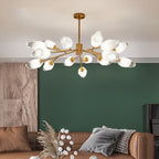 Crystal Bud Copper Chandelier for Living Room