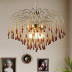 French Retro Water Drop Glass Chandelier