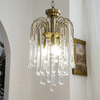 French Retro Water Drop Glass Chandelier