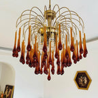 French Retro Water Drop Glass Chandelier