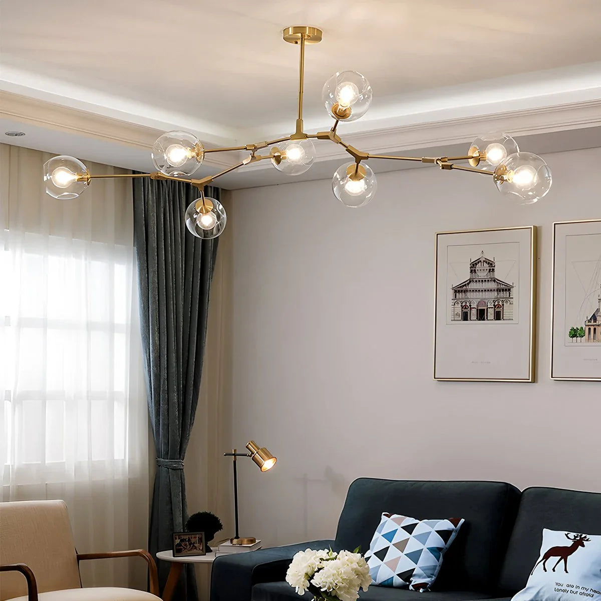 Freya Modern Glass Chandelier