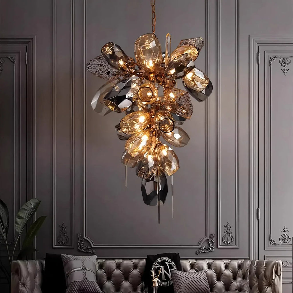 Kallisto Sculptural Glass Chandelier for Dining Room