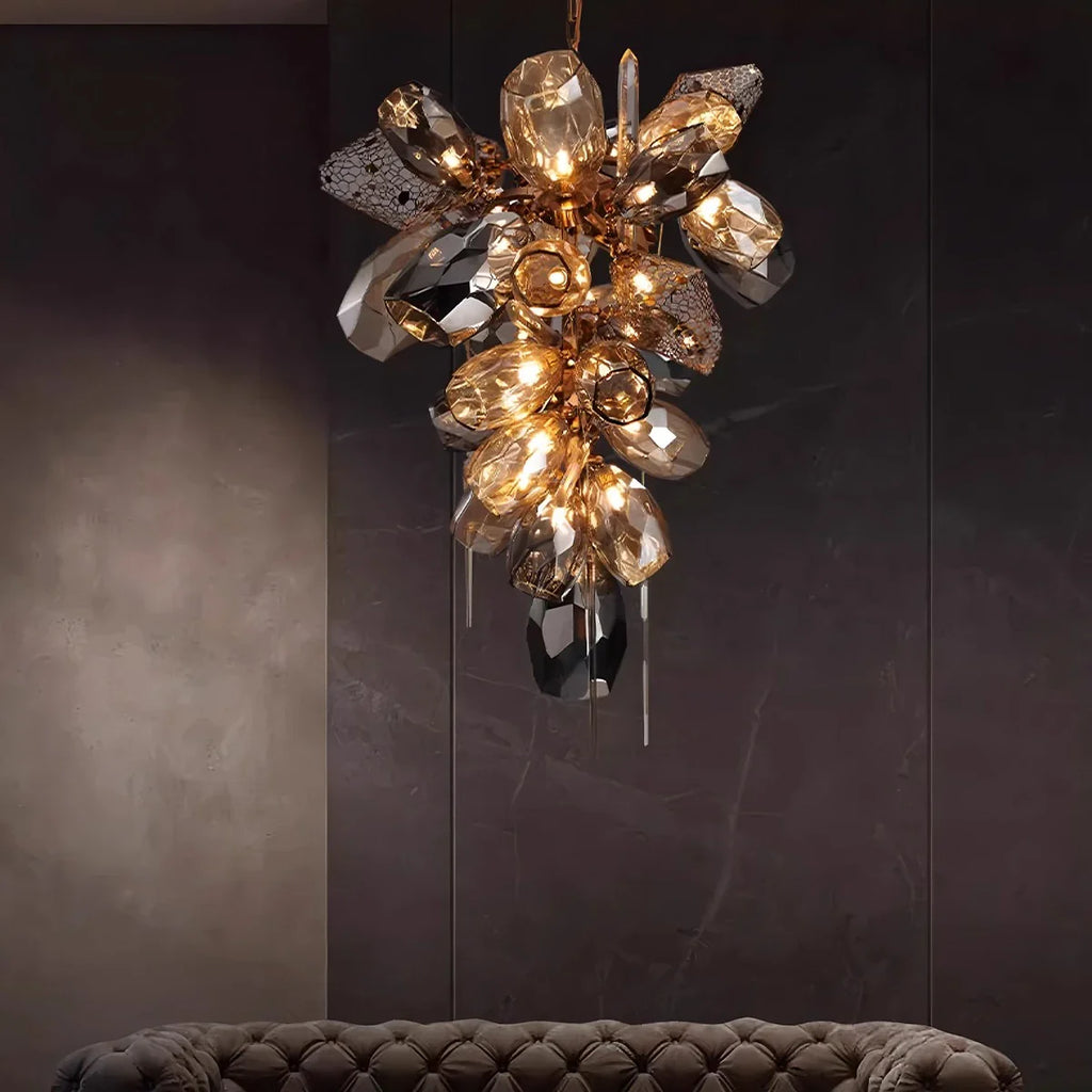 Kallisto Sculptural Glass Chandelier for Dining Room