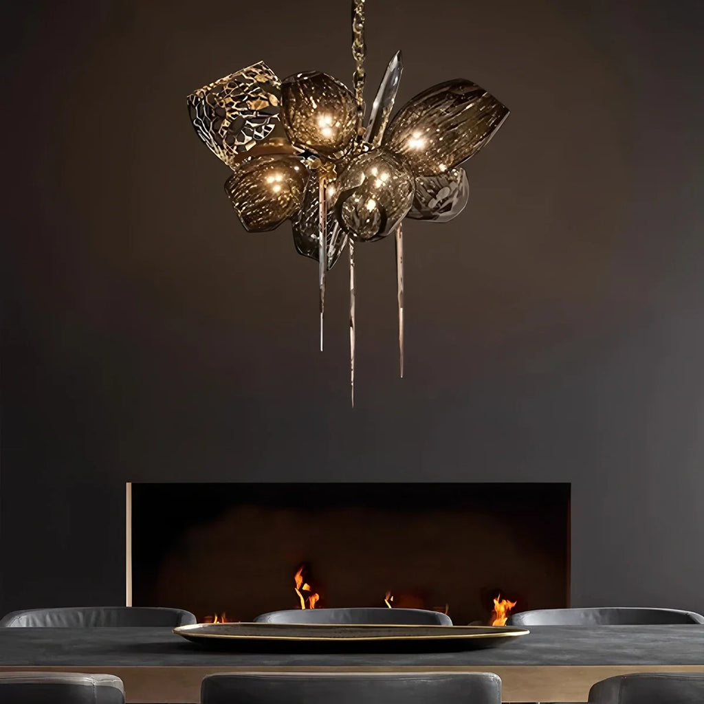 Kallisto Sculptural Glass Chandelier for Dining Room