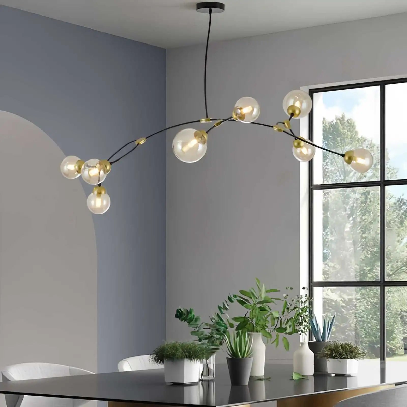 Minimalist Sputnik Globe Glass Chandelier