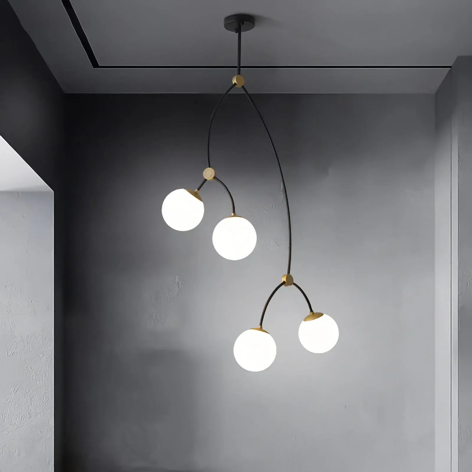 Minimalist Sputnik Globe Glass Chandelier