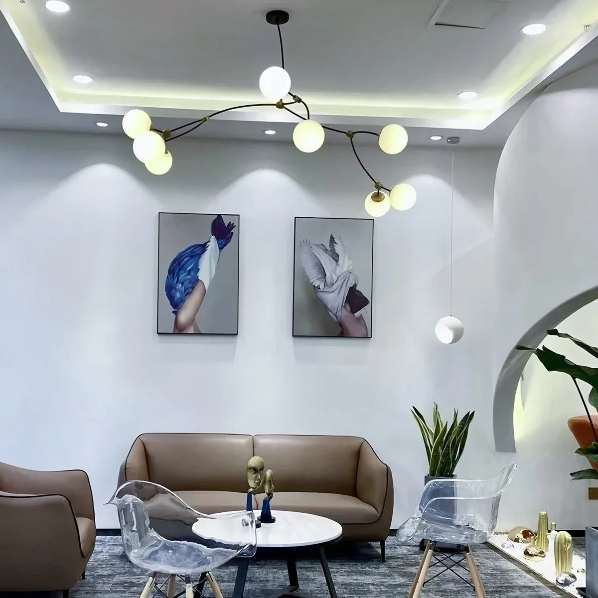 Minimalist Sputnik Globe Glass Chandelier