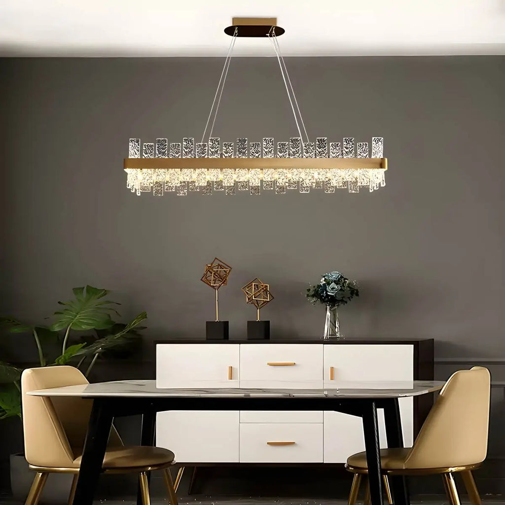 Modern Frosted Glass Crystal Chandelier