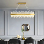 Modern Frosted Glass Crystal Chandelier