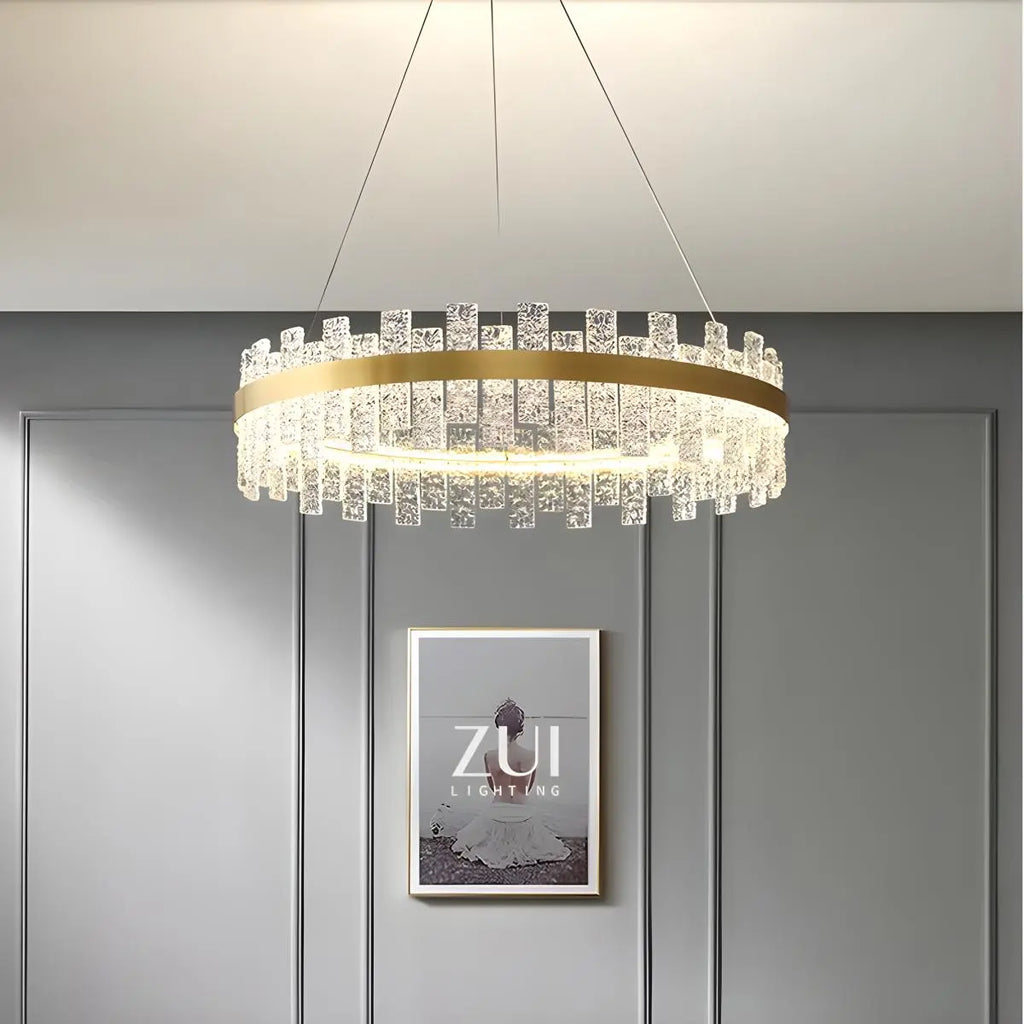 Modern Frosted Glass Crystal Chandelier