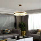 Modern Frosted Glass Crystal Chandelier
