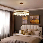 Modern Frosted Glass Crystal Chandelier