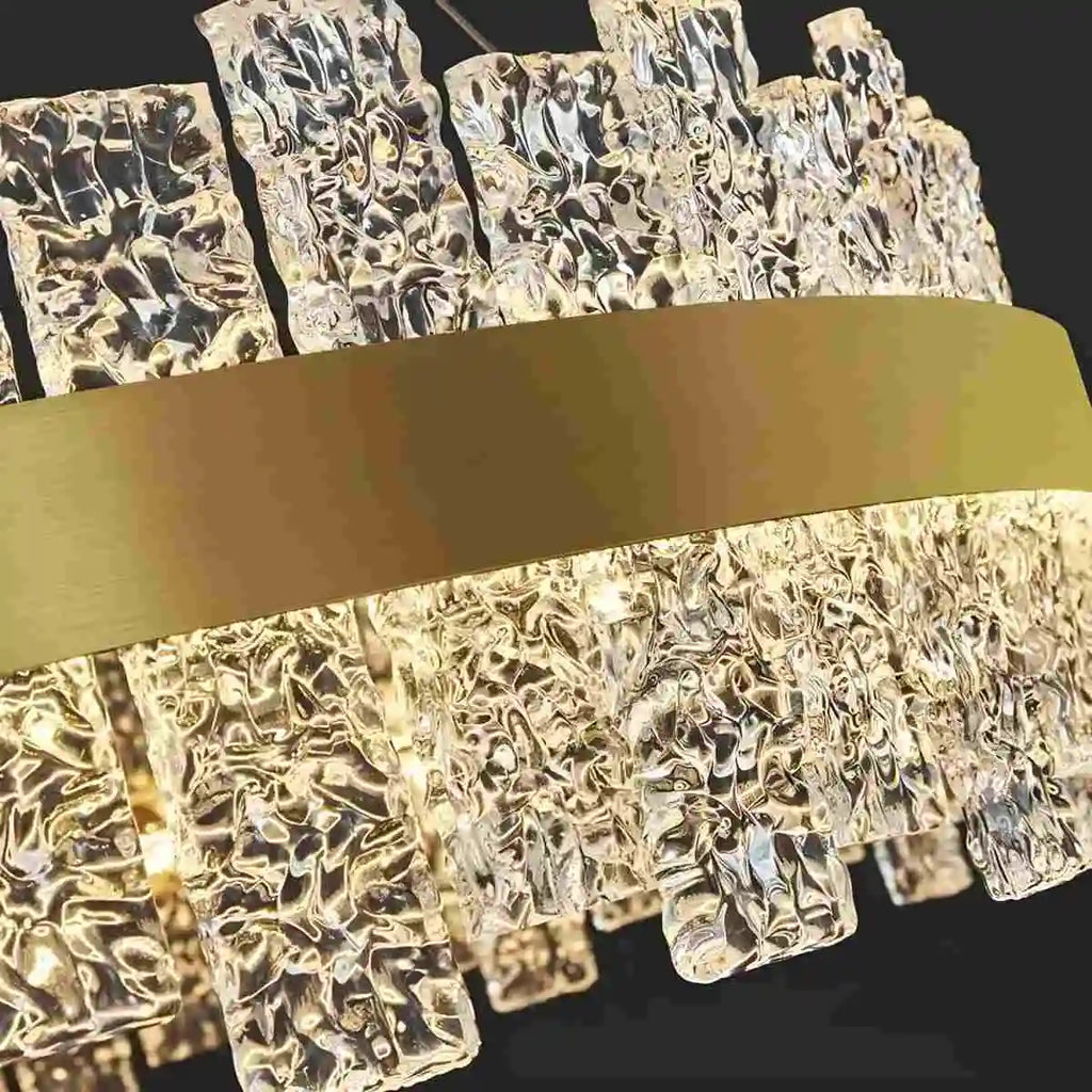 Modern Frosted Glass Crystal Chandelier