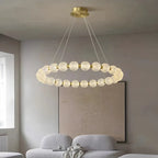 Modern Ring Pearl Chandelier for Living Room