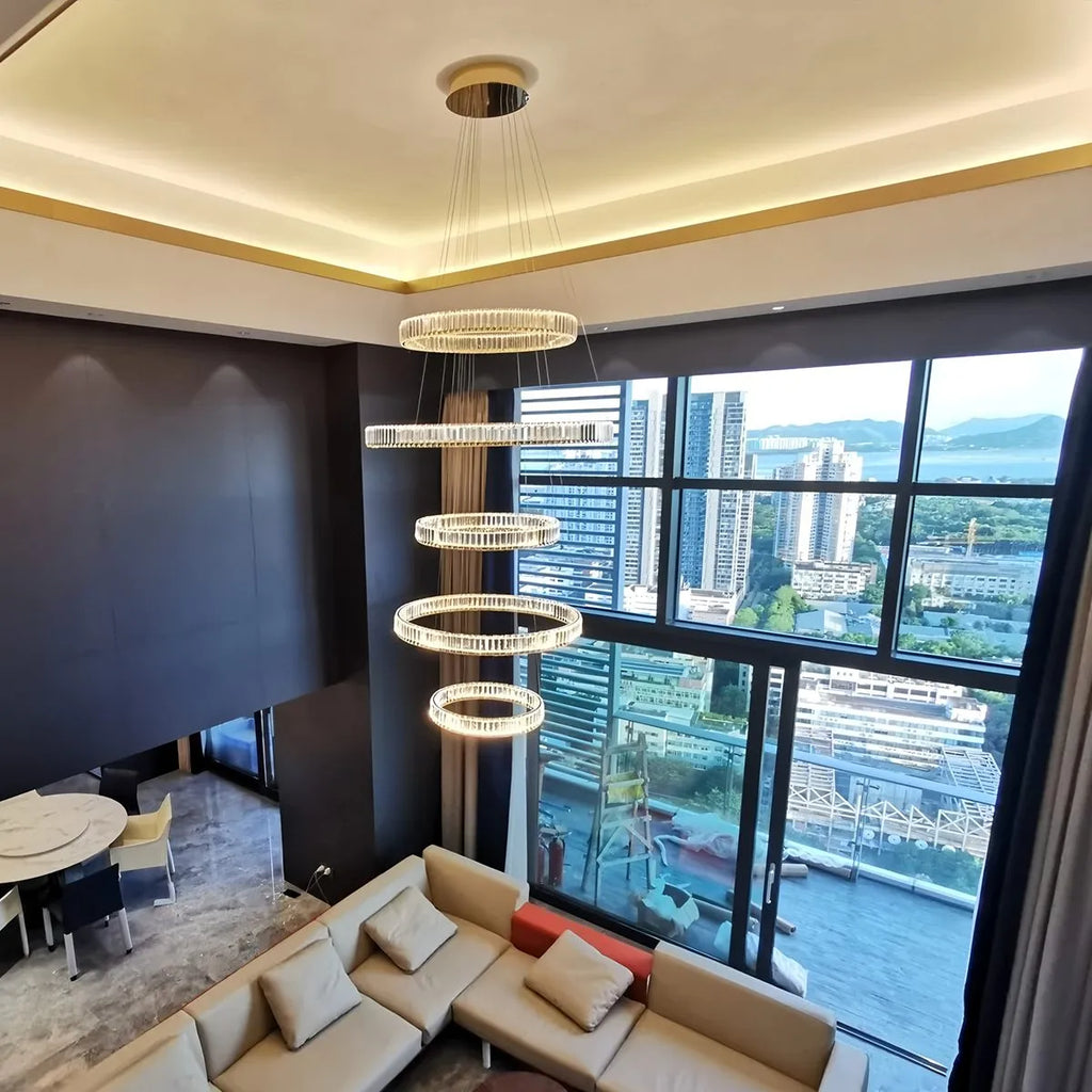 Nordic Circular Villa Crystal Chandelier