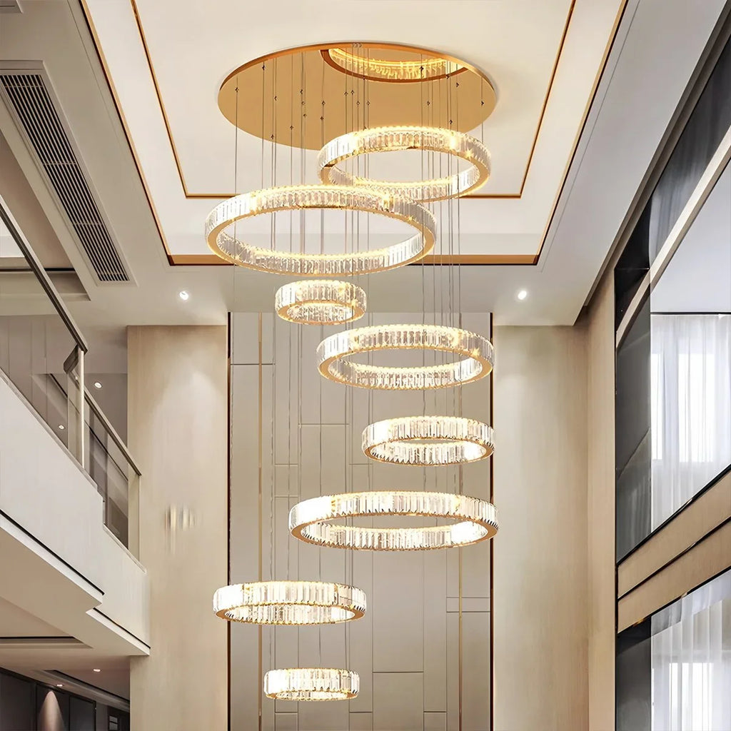 Nordic Circular Villa Crystal Chandelier