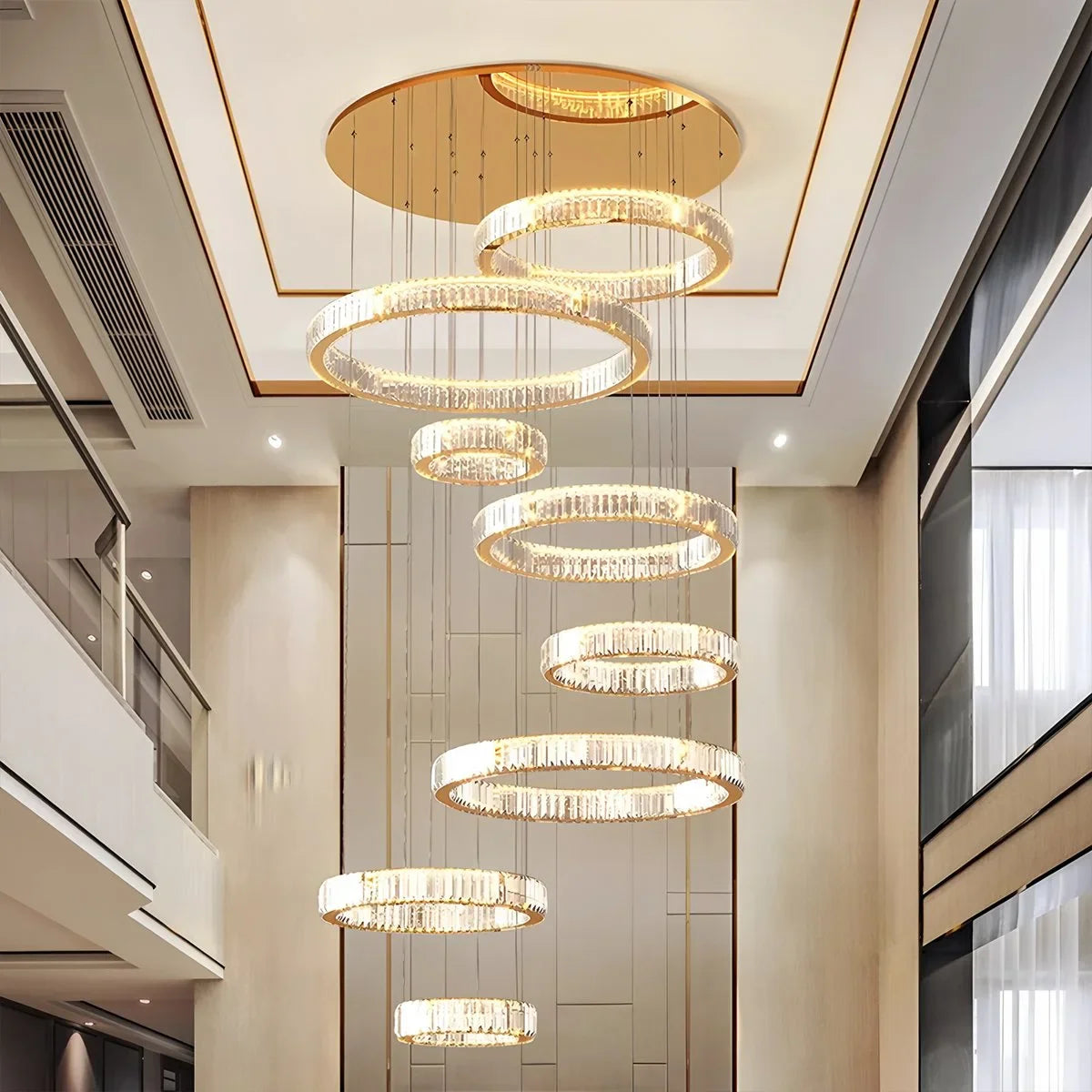 Nordic Circular Villa Crystal Chandelier