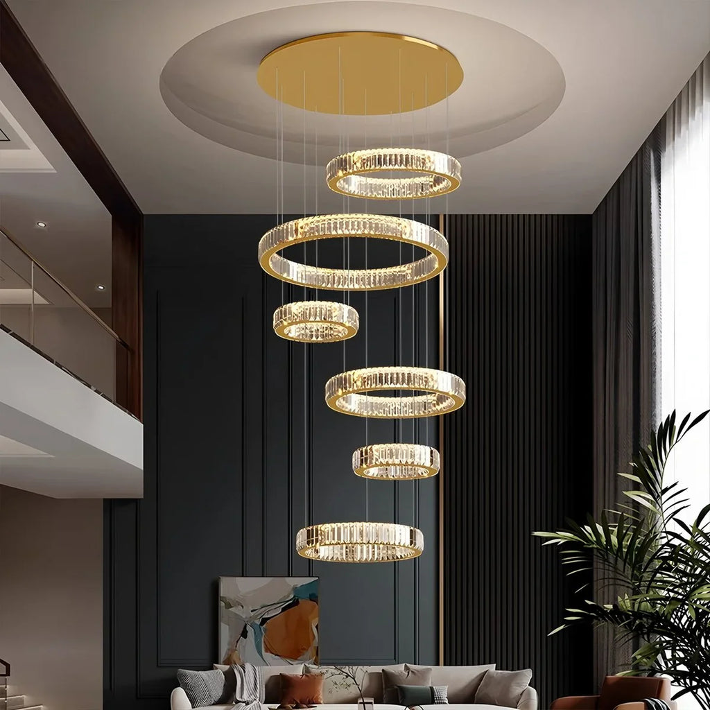 Nordic Circular Villa Crystal Chandelier