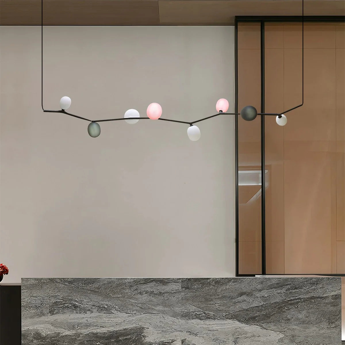 Nordic Creative Tree Branch Glass Chandelier