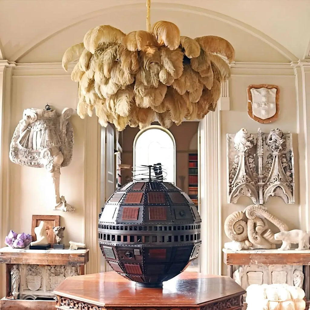 Ostrich Feather Chandelier Multiple Colors Available