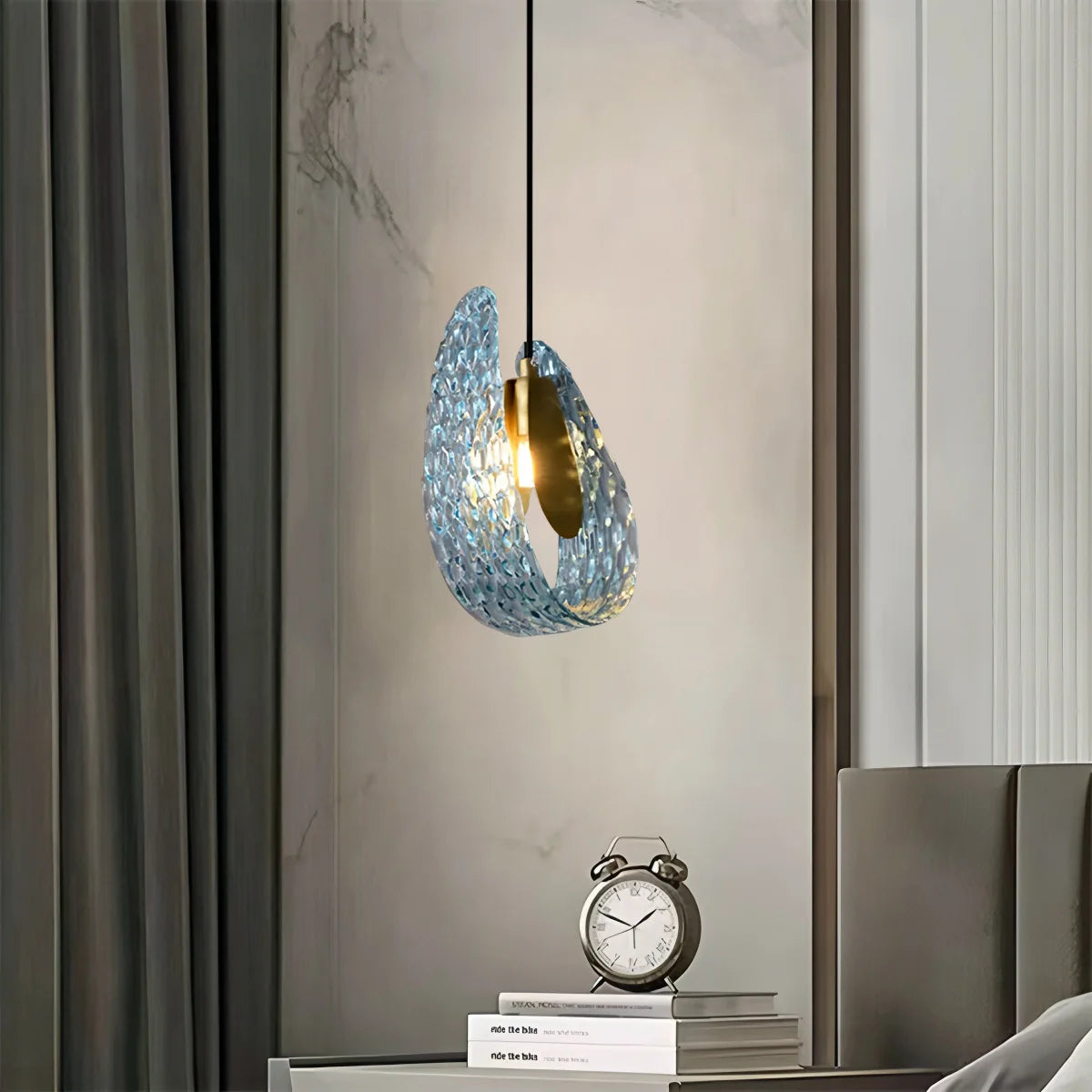 Peacock Blue Art Glass Chandelier for Dining Room